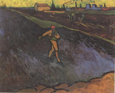 The Sower:Outskirts of Arles in the Background (nn04), Vincent Van Gogh